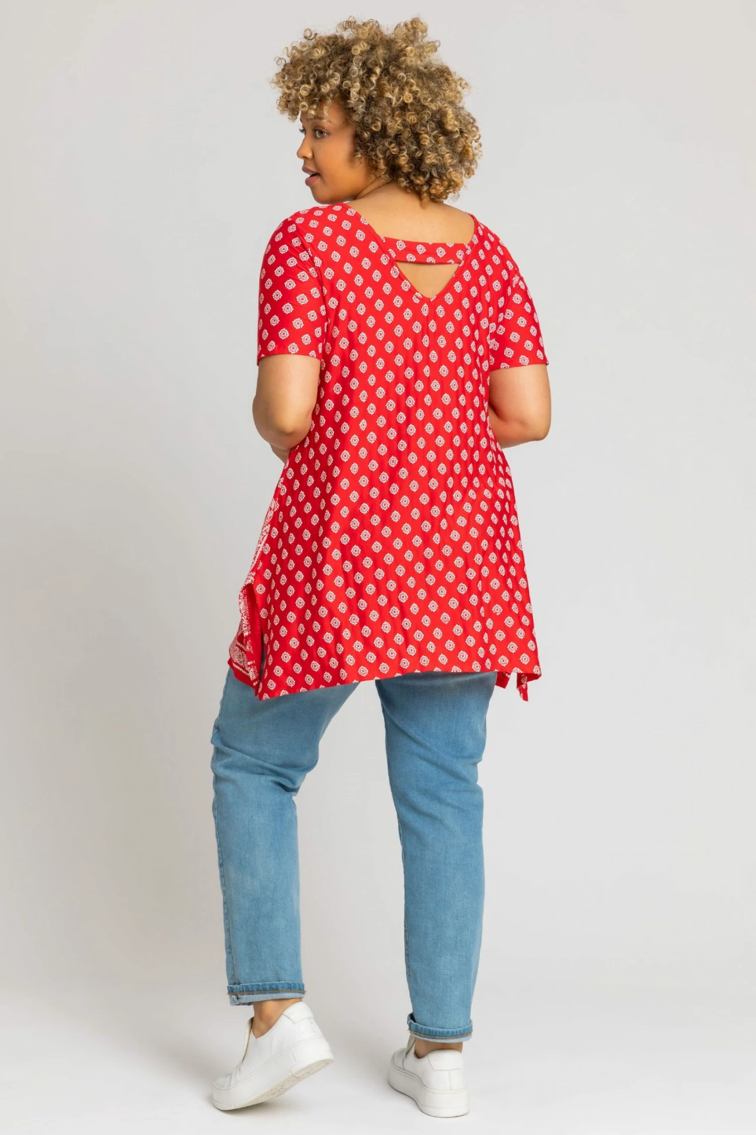 Roman Red Curve Paisley Border Print Top 4 Roman Red Curve Paisley Border Print Top - Image 2