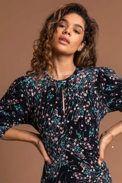 Roman Black Floral Keyhole Detail Fit & Flare Dress 11 Roman Black Floral Keyhole Detail Fit & Flare Dress -Roman Sales Shop unnamed file 996