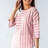 Roman Pink Textured Stripe Print Top 2 Roman Pink Textured Stripe Print Top -Roman Sales Shop unnamed file 9963