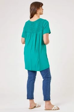 Roman Green Curve Shirred Yoke T-Shirt 10 Roman Green Curve Shirred Yoke T-Shirt -Roman Sales Shop unnamed file 9974
