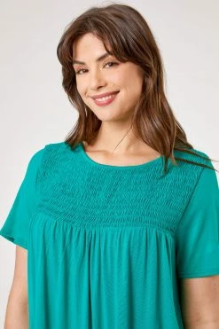 Roman Green Curve Shirred Yoke T-Shirt 11 Roman Green Curve Shirred Yoke T-Shirt -Roman Sales Shop unnamed file 9975