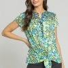 Roman Green Spot Print Tie Detail Top 2 Roman Green Spot Print Tie Detail Top -Roman Sales Shop unnamed file 9978